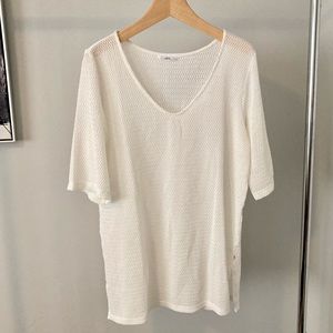 ✨Worn once✨ White crochet swim cover up